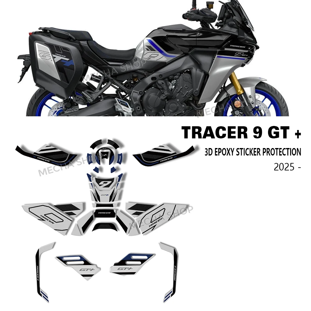 

2025 Tracer 9GT + аксессуары для мотоциклов, 3D эпоксидные наклейки для Tracer 9 GT + наклейка на боковую накладку на бак