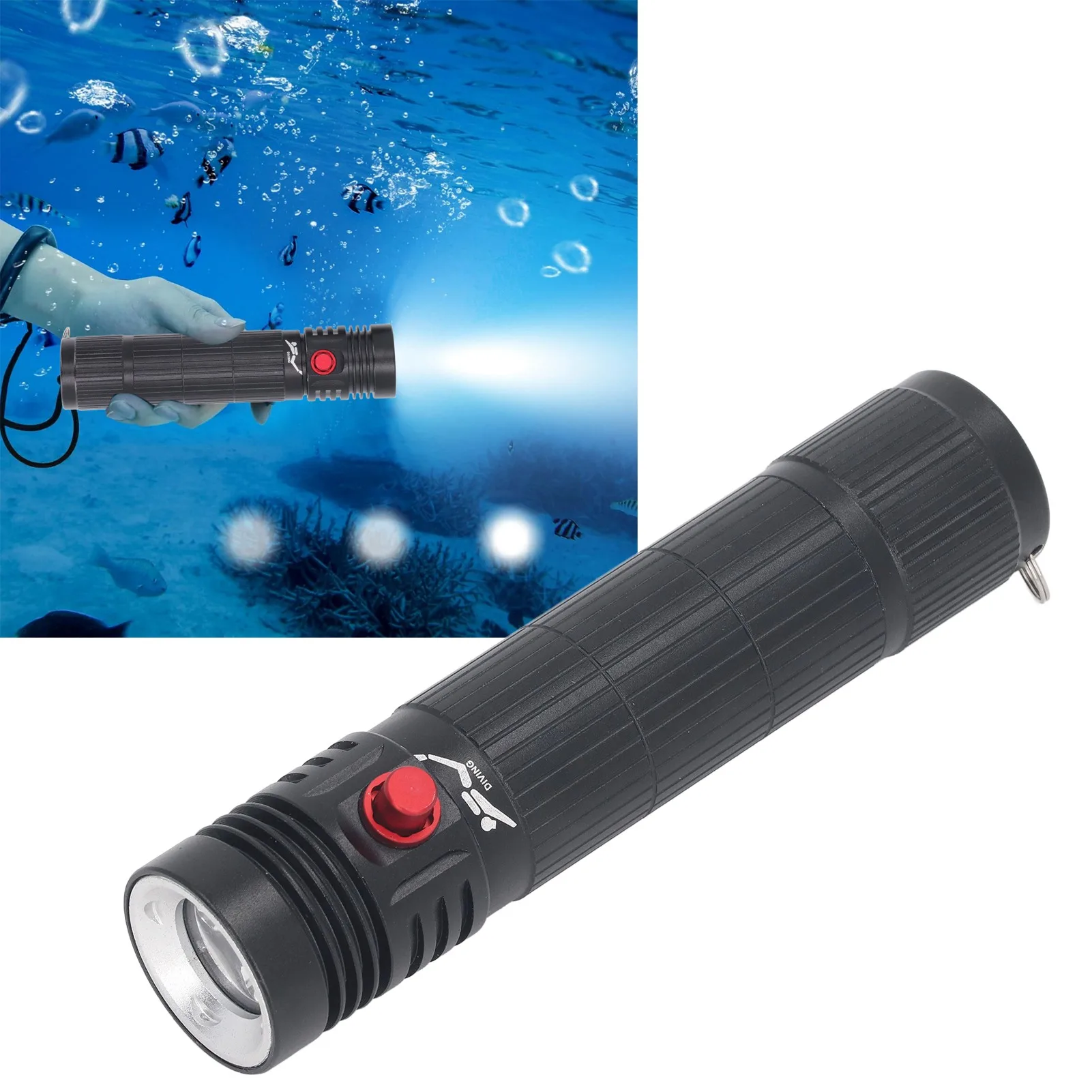 

High Lume Diving Light LED Dive Flashlight 3 Lighting Modes Underwater Waterproof Flashlight IPX8 Waterproof Dive Torch D57