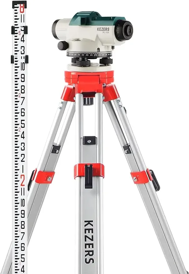 

32X Automatic Optical Level Kit with Tripod,Self-Leveling Magnetic Dampened Compensator and Transport Lock,Aluminum