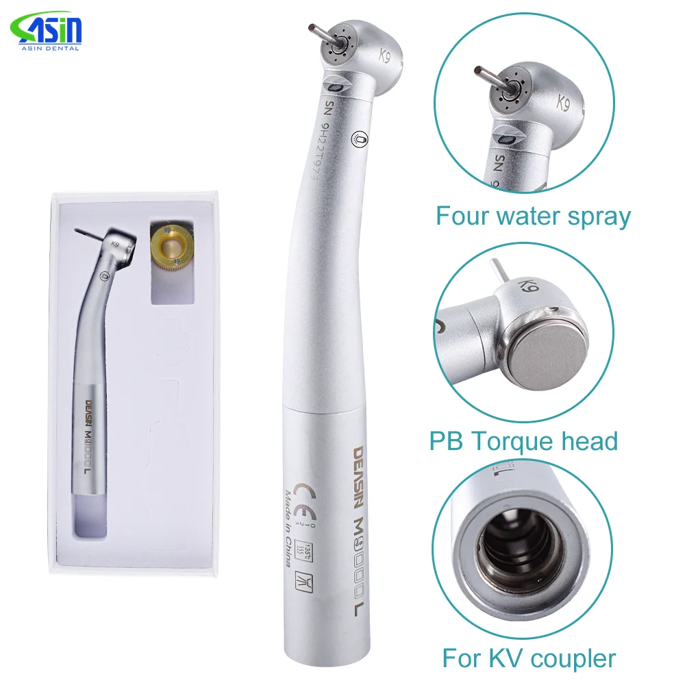 25000 LUX M9000L Dental high speed handpiece fiber optical Led Big Strength dentistry tools For KAVO coupler