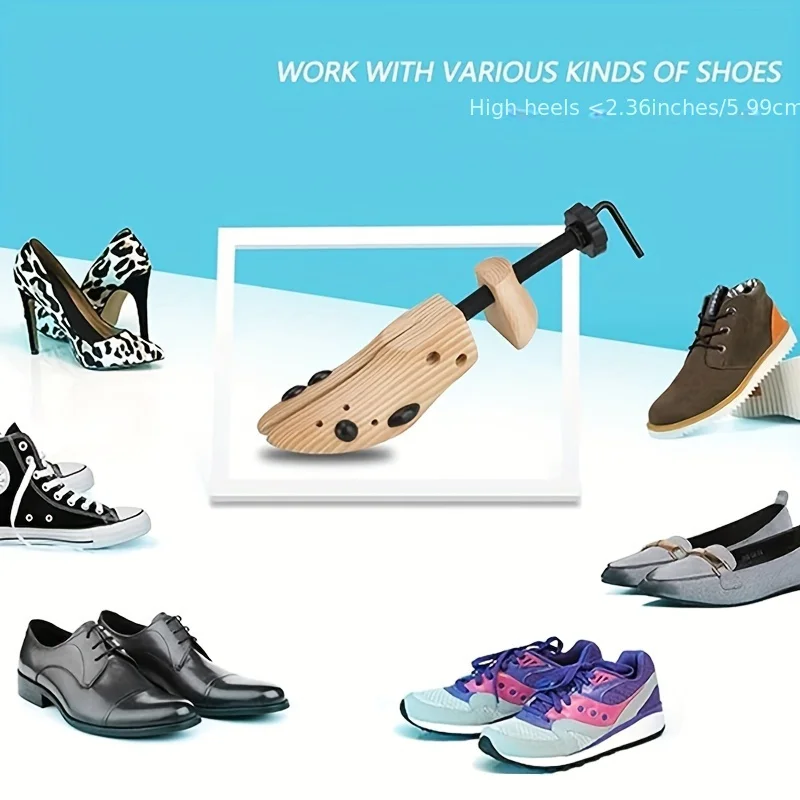 1/2 قطعة نقالة الأحذية للنساء والرجال - موسع الأحذية الخشبي للأقدام الواسعة أو الأورام أو النسيج نقالة الأحذية الخشبية