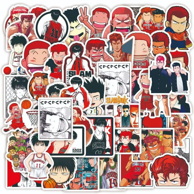 50PCS Basketball D50 Stickers SLAM DUNKスラムダンクSakuragi Hanamichi Anime Cartoon Decoration For Car Motorcycles Trunk Laptop Tablet