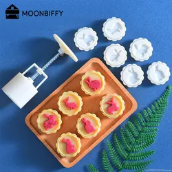 Moon Cake Mold Home Use Mung Bean Cake Cake Model Printing Tool Ice Crust Flow Center Chinese Style Hand Pressed Cake Mold