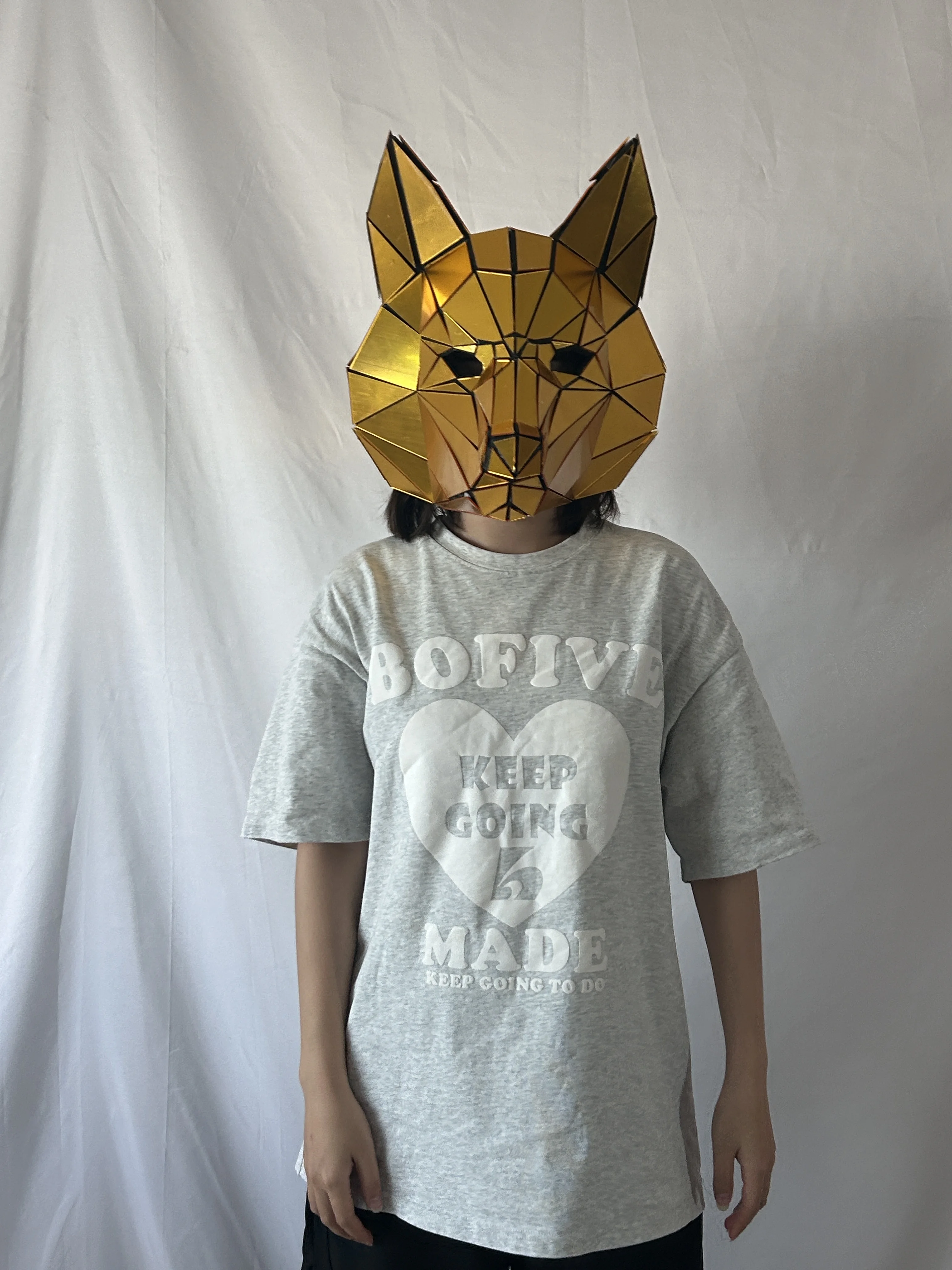 

Golden Silver Acrylic Animal Helmet Halloween Christmas Stage Performance Props Cosplay Animal Mask