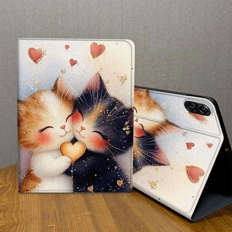 

Cute Pet Cat Art Cartoon Pattern For MediaPad MatePad Air SE Pro M6 M5 M2 11.5 10.4 10.1 11 12.2 10.8 10.4 10.1 Tablet Case