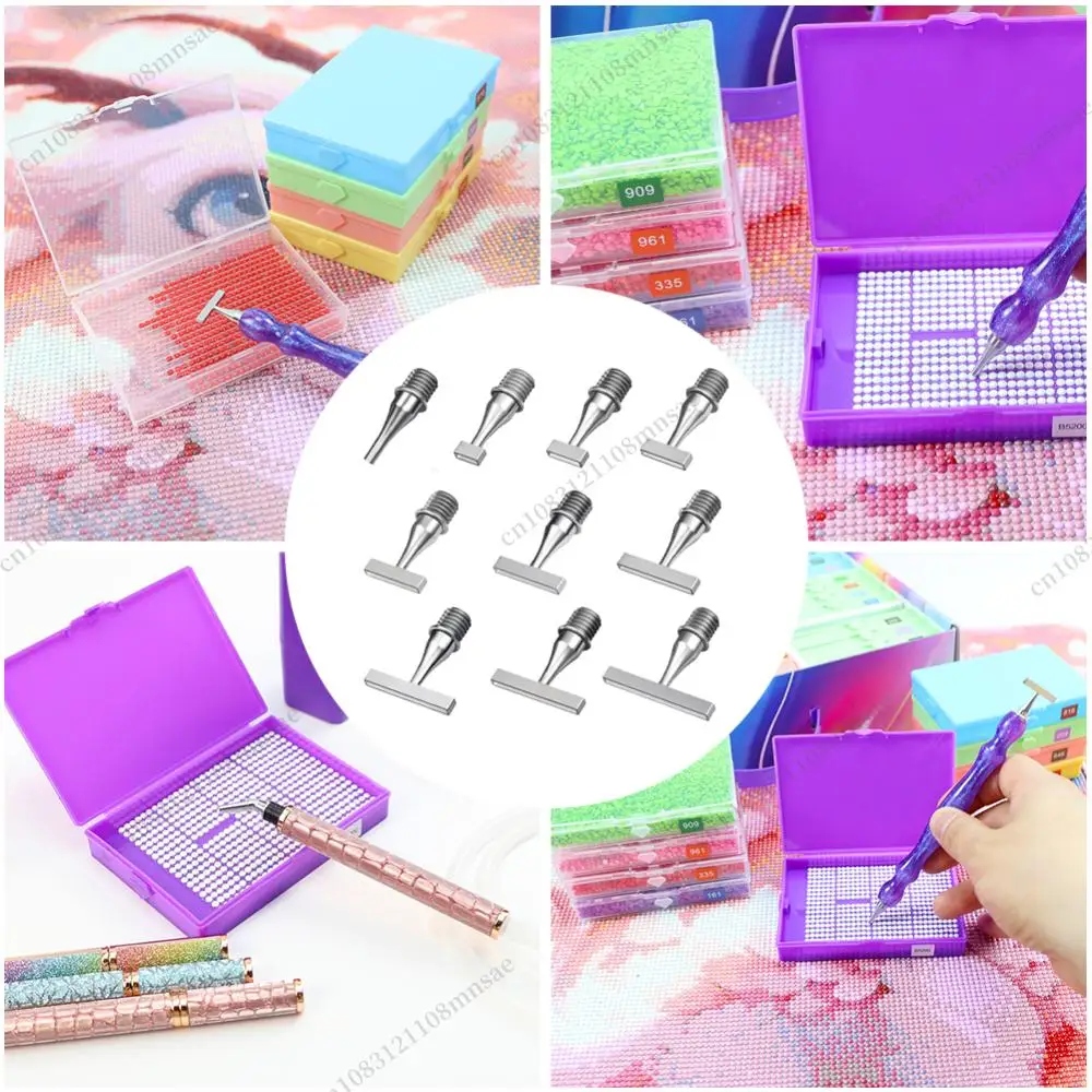 

Наконечник ручки для алмазной живописи из смолы, многофункциональный наконечник с резьбой из нержавеющей стали, алмазная краска, точечная дрель, инструмент для взрослых, начинающих