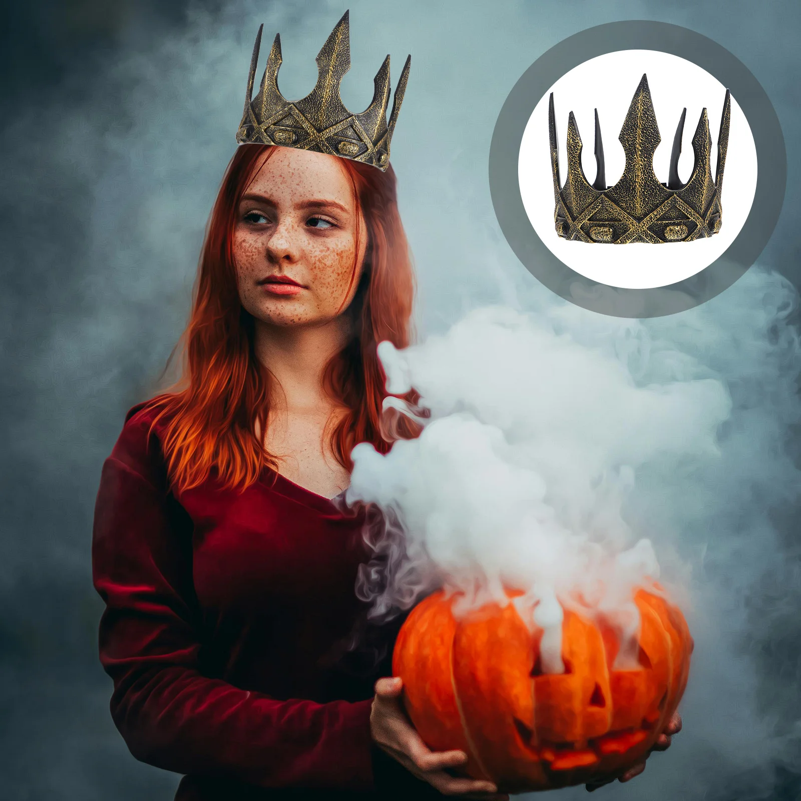 King For Men Vintage Crown Decor Medieval Kings Crown Cosplay Party Headdress Masculine Royal Headpiece Halloween Prom