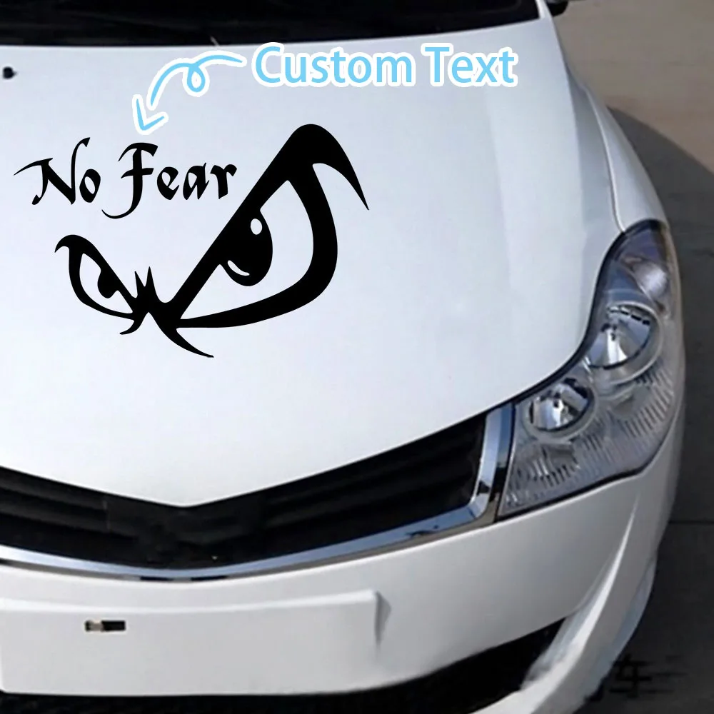 1pc Funny Cute eyes Custom Text Stickers On The Car Stickers Ussr Vinyl Sticker Auto Laptop Car Door And Stickers Hood view 3