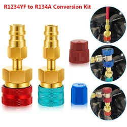 2Pcs R1234YF High/Low Side Quick Couplers Adapter Kit, R1234YF To R134A Conversion Connectors, for A/C Refrigerant Charging Hose