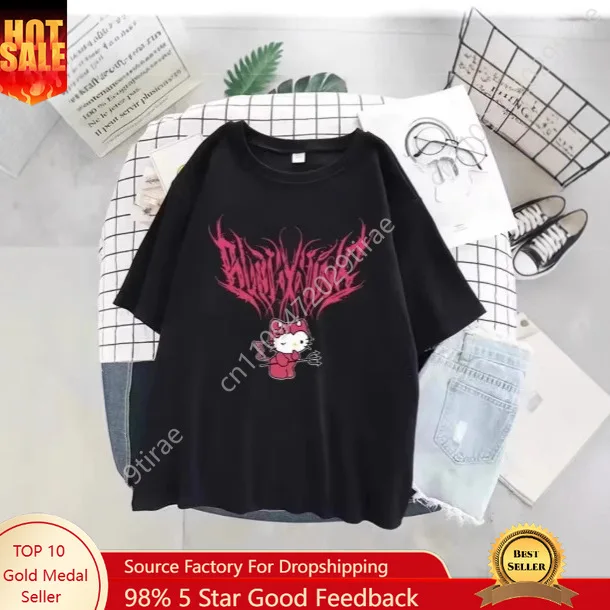 

Sanrio Hello Kitty Short Sleeve Tee Iconic Design for Casual Wear, Comfortable Stylish Perfect for Everyday Outfits