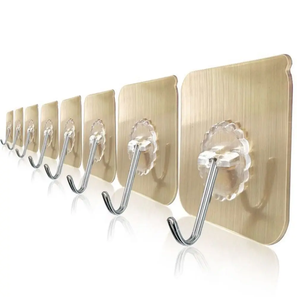 1/3PCS Punch-free Self-adhesive Hooks Transparent Heavy Load Seamless Hanging Hook Multi-purpose Strong Wall Door Hangers