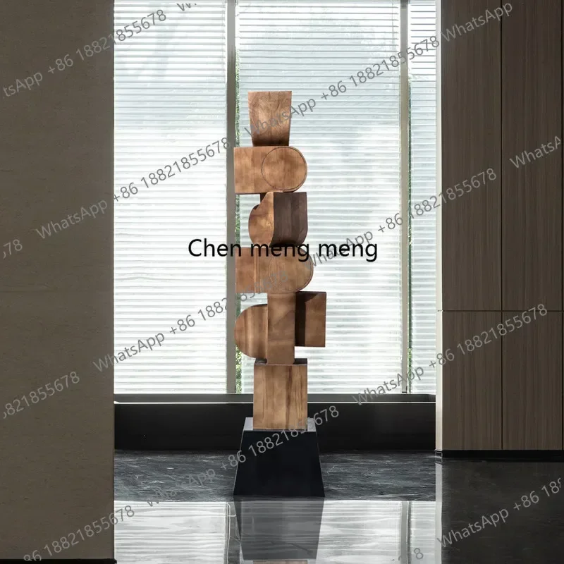 N138  Wood carving ornaments floor installation hotel lobby sales department decoration creative sculpture artwork
