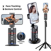 Auto Tracking Shooting Gimbal AI Recognition Body Face Track 360°Rotation Intelligent Follow Live Shoot Smartphone Holder Stand