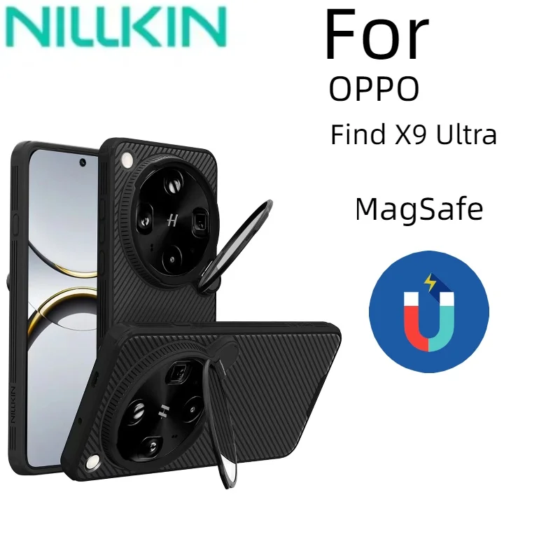 Nillkin for OPPO Find X9 Ultra 5G Case Magnetic Camshield Prop Adapt Lens magsafe Camera with Stand Protection 360 Back Cover