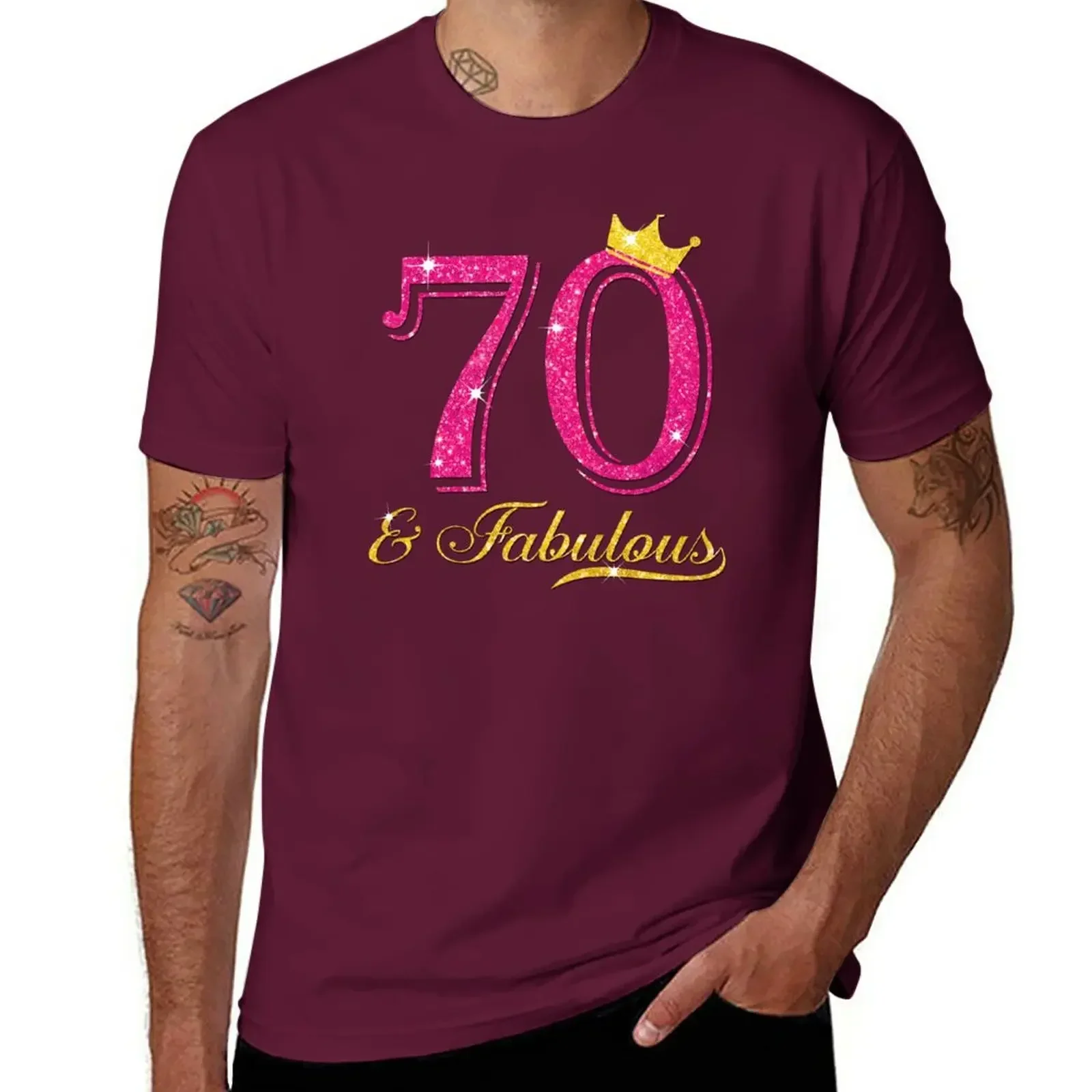 Sweat vintage mens graphic t-shirts hip hop 70th Birthday Women Fabulous Queen Shirt T-Shirt graphic men clothing oversized TOPS