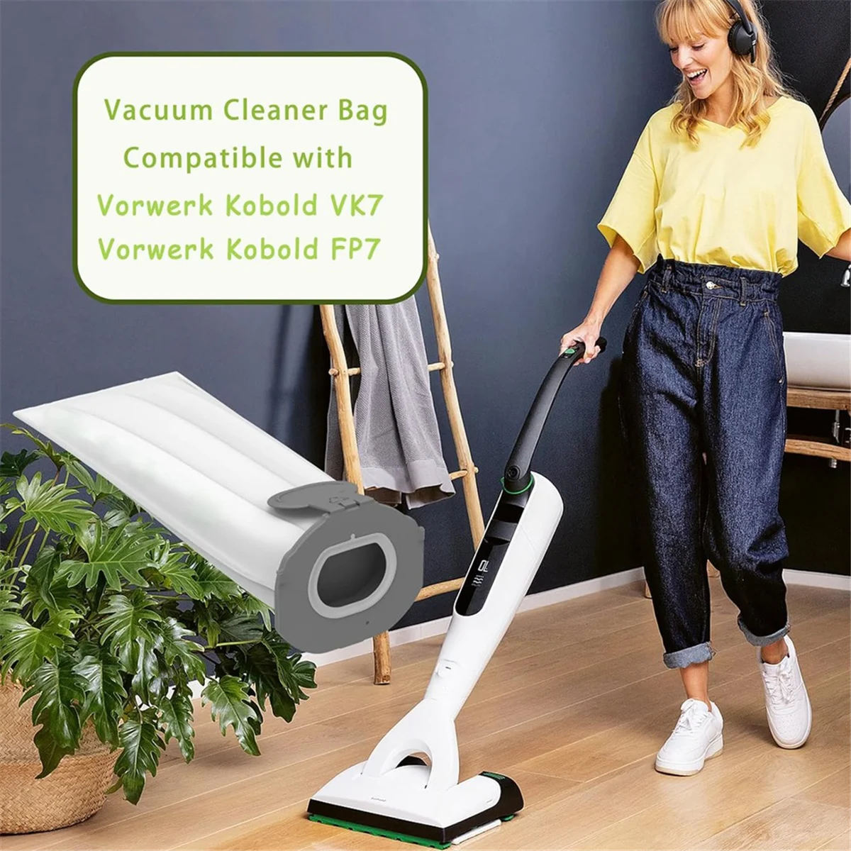 أكياس مكنسة كهربائية لـ Vorwerk Kobold ، أكياس فلتر لـ VK7 FP7 ، مكنسة كهربائية لاسلكية ، حزمة من 10