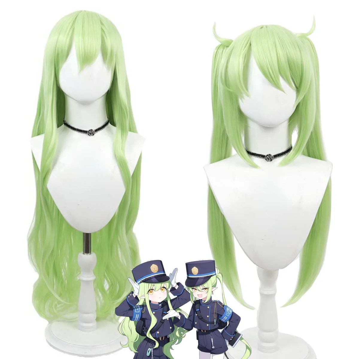 

Takanashi Hoshino Косплей Зеленые длинные волнистые парики