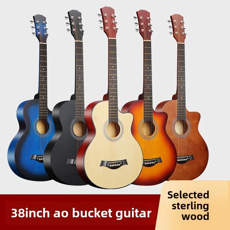 38 Inch Student Guitar with Starter Kit Basswood Guitar Music Instrument Acoustic Guitar Kit for Kids/Boys/Girls/Teens/Beginners