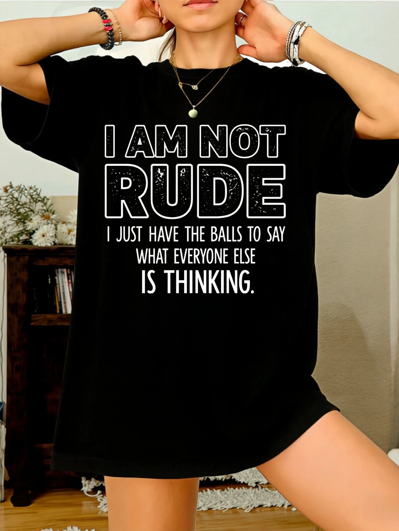 

Женская забавная хлопковая футболка с коротким рукавом и принтом «Я не грубая», повседневная летняя футболка для женщин, подарок для нее