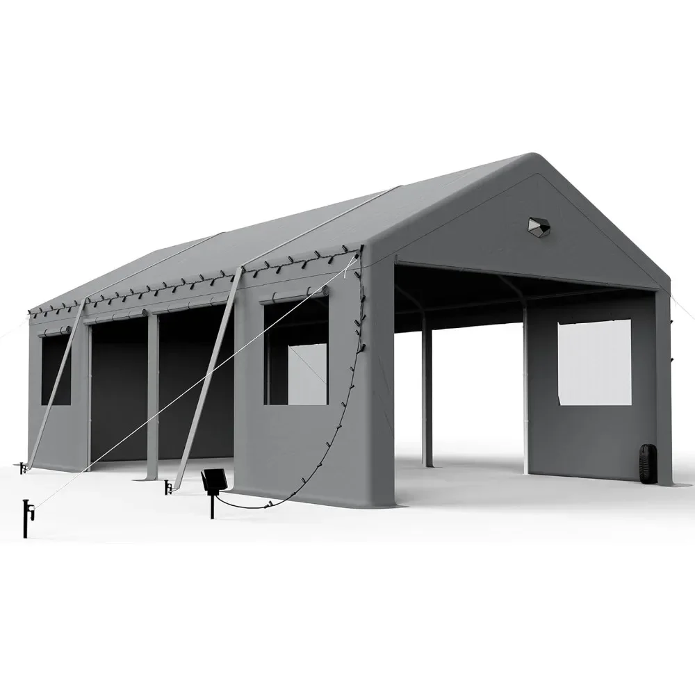 

10x20Carports Heavy Duty, Portable Car Port Garage, Carport Canopy with Side Roll Up Doors, All Weather Car Shelter