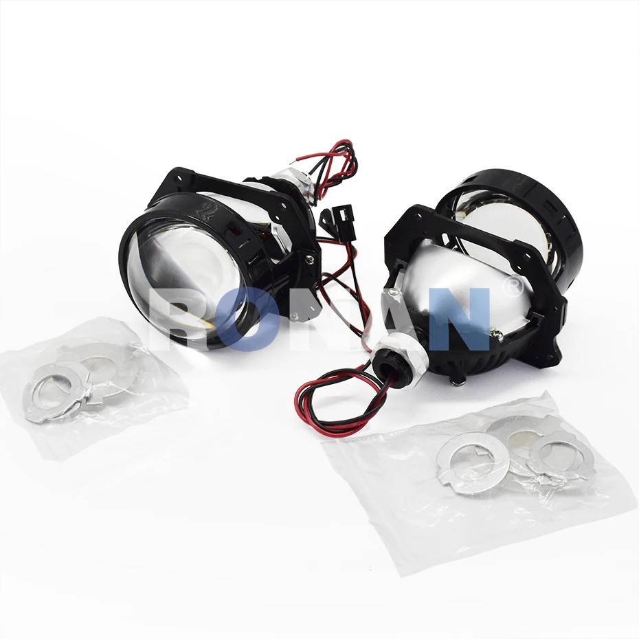 Ronan 40W 3inch Bi-Led Projector Lens 4.3K 6K 2000LUX for H1 H4 H7 9005/9006 Socket Car Headlight Retrofit Upgrade Full Kit