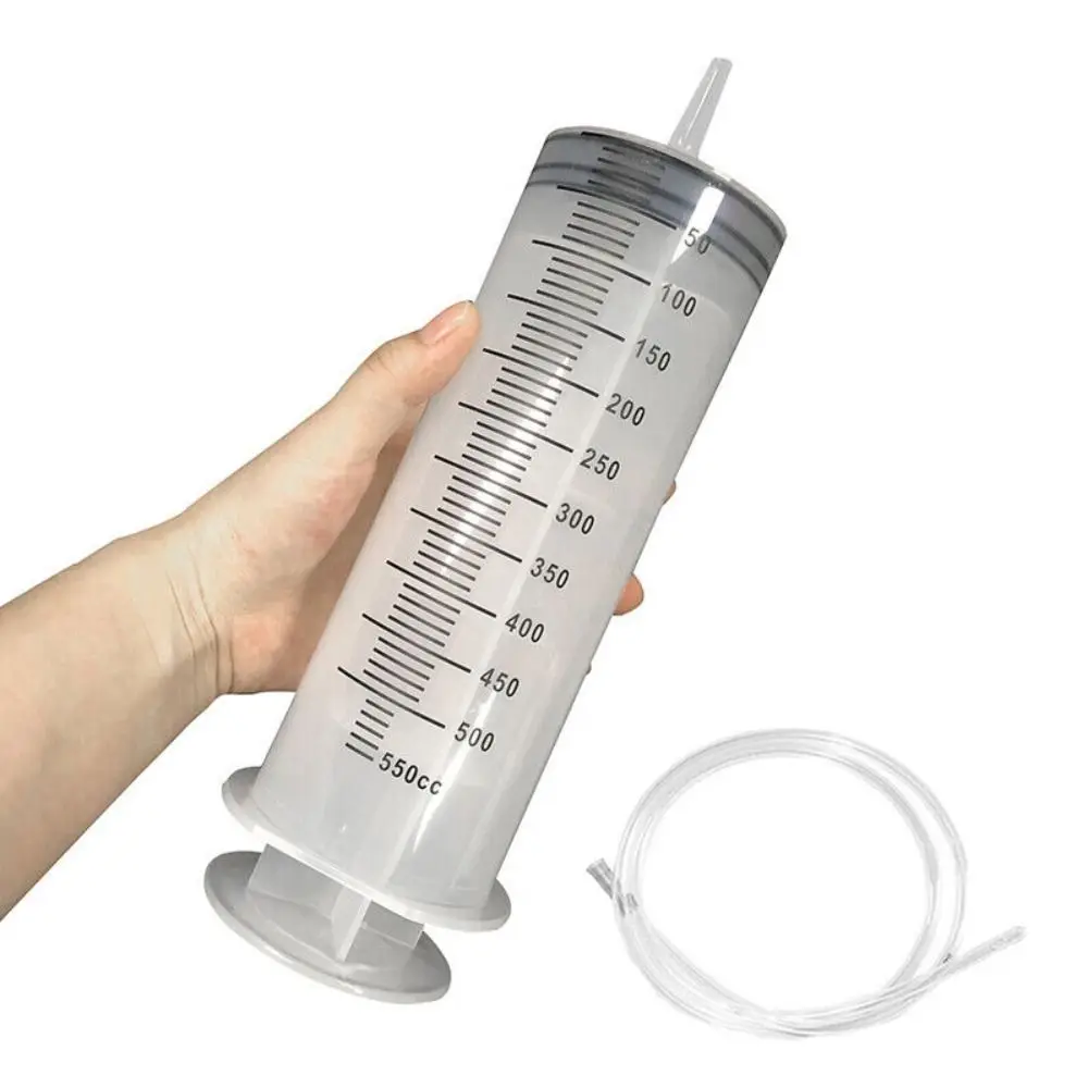 Reusable 1.3m Tube 150ml-500ml Hydroponics Nutrient Feeding Ink Pump Measuring Big Syringe Large Capacity