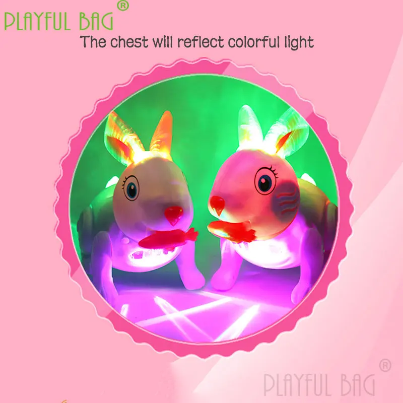 Eating radish rabbit children\'s electric toys cute and interesting colorful lights music simulation rabbit animal gift yd08