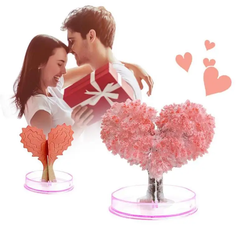 Magic Growing Tree Paper Crystal Trees Water Growing Toys DIY Heart-Shaped Paper Tree Flowering Heart-Shaped Tree Flowering