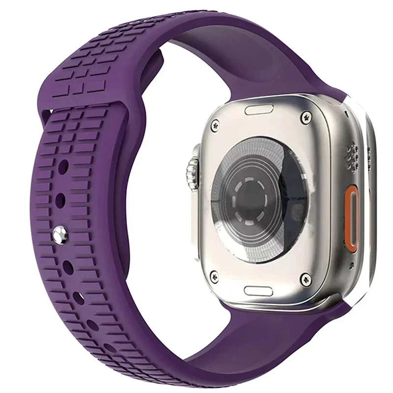 Cinturino sportivo in silicone per Apple Watch Ultra 2 Bracciale da 49 mm per Apple Watch Series 9 8 7 SE 6 45mm 44mm 42mm Accessorio