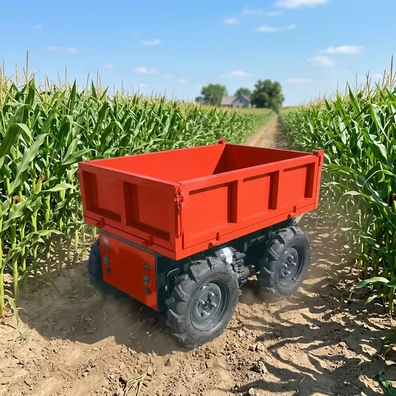 2026 K600 Hydraulic Electric Mini DumperPower Barrow Battery Operated Small Garden Dump Cart 4 Wheel Drive Micro Transporter
