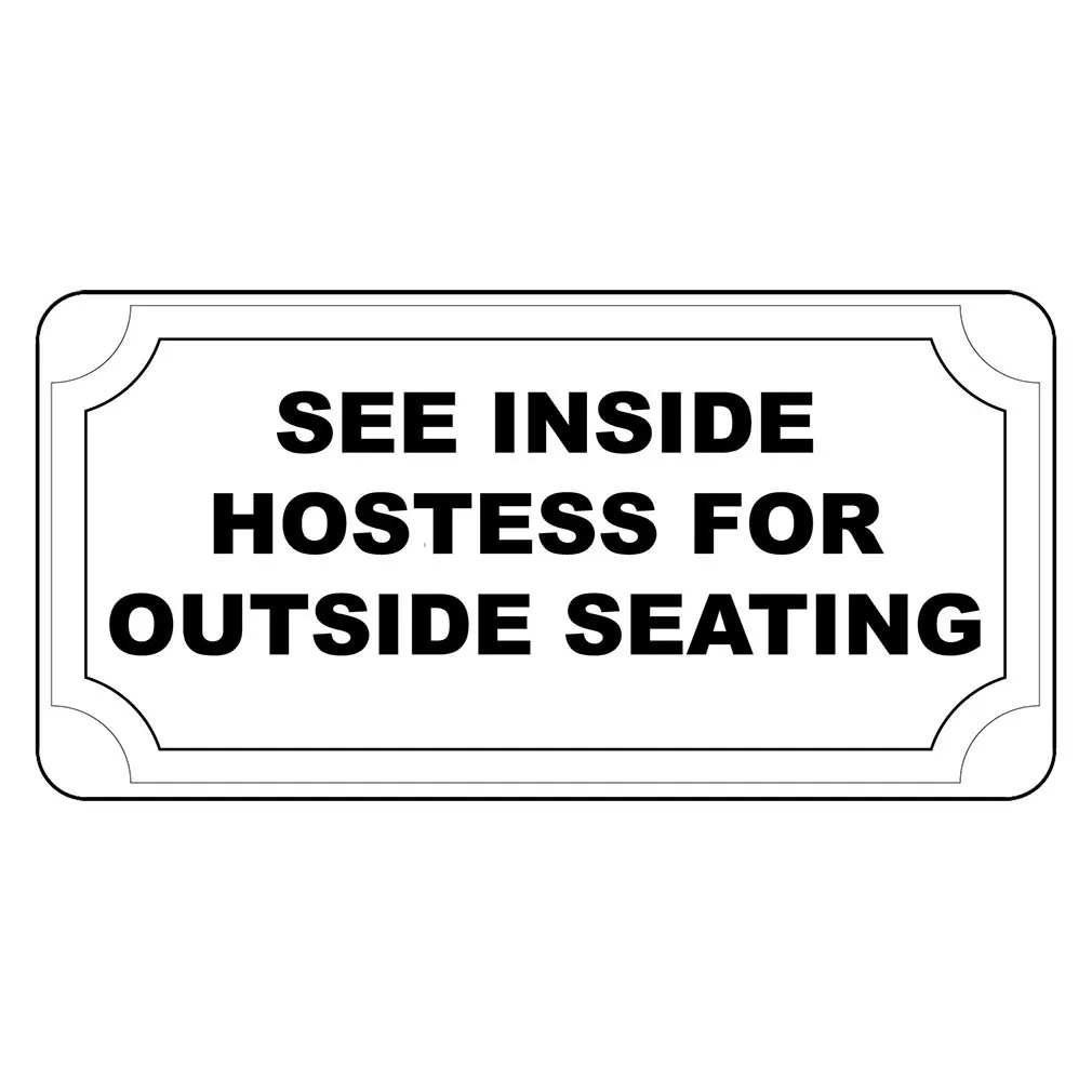 Fastasticdeals See Inside Hostess for Outside Seating Vintage Style Metal Sign 8 X 12 in sign