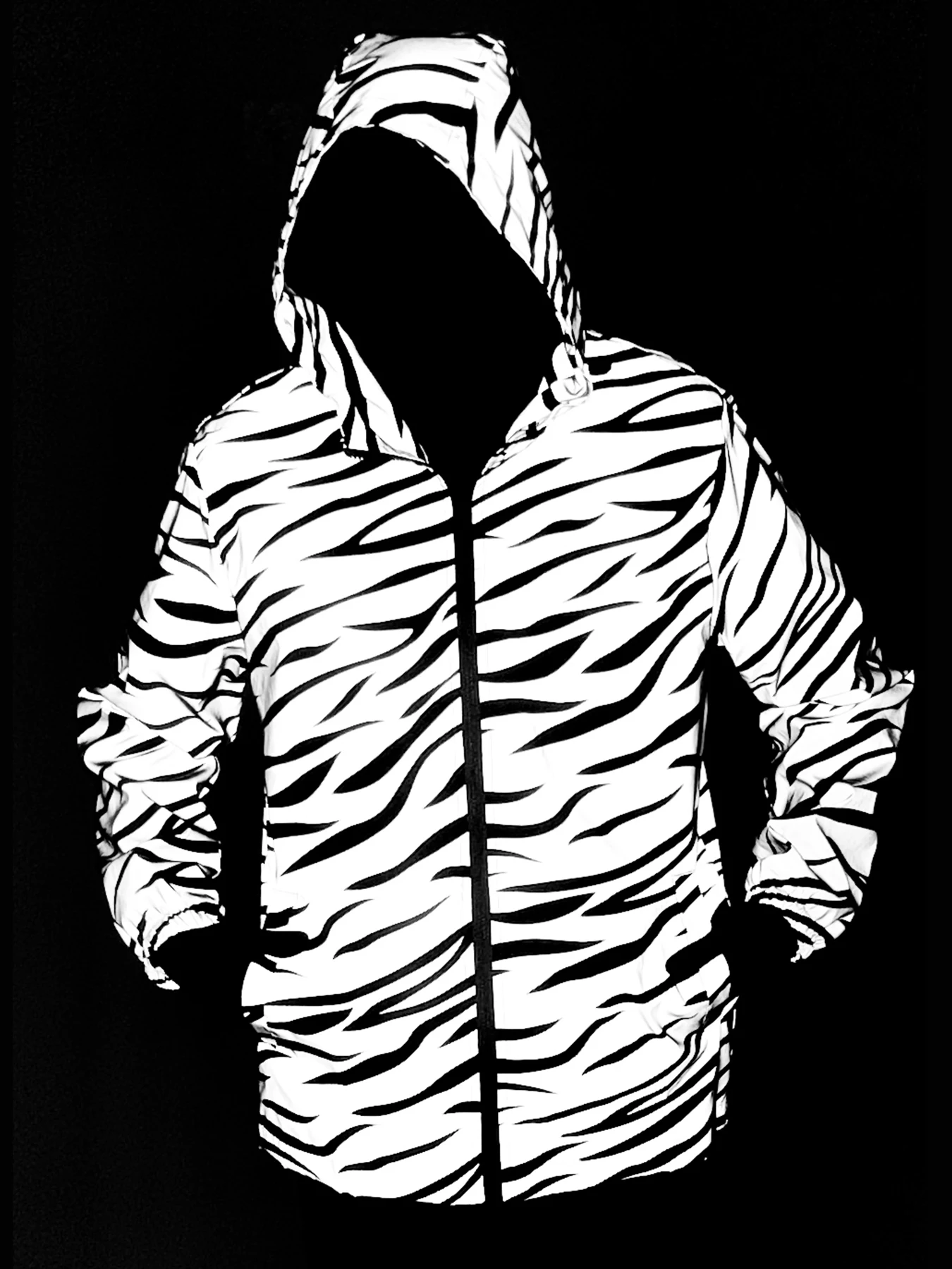 

Мужская модная светоотражающая куртка с зеброй, весенне-осенняя новая повседневная светящаяся куртка с принтом для езды на велосипеде, спортивные куртки