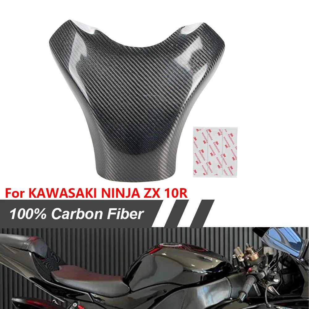 

Fit For Kawasaki Ninja ZX10R ZX-10R 2008 2009 2010 Motorcycle Real Carbon Fiber Motorbike Gas Tank Cover Pad Protector