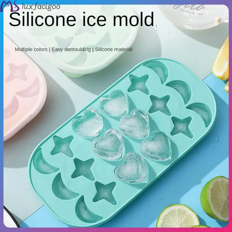 Cute Easy Demoulding With Cover Silica Gel Multiple Colour Raised Boss Mold Grid Design Ice Tray Easy To Get Ice Household