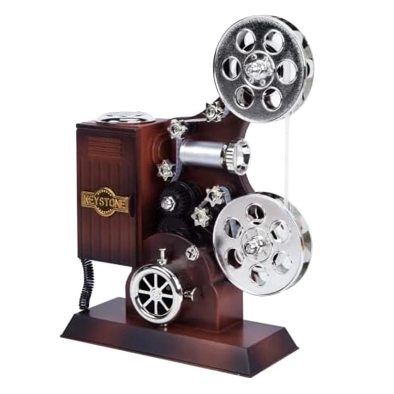 Movie Projector Music Box, Mini Antique Vintage Craft Music Box Plays Tune For Birthday Home/Office/Study Room Décor Easy To Use