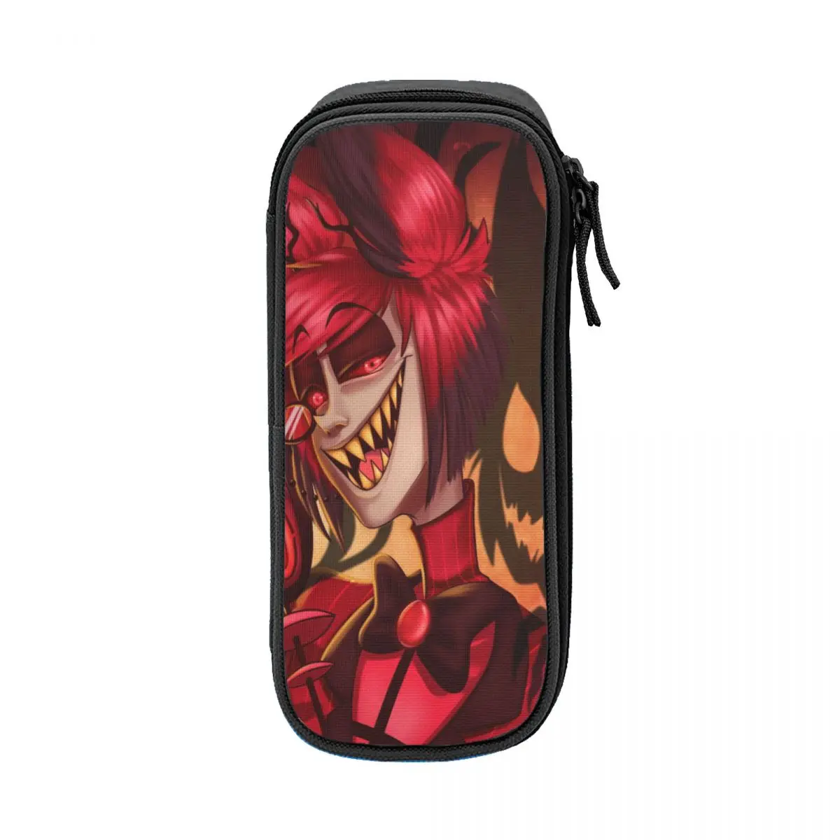 كارتون Hazbins Hotels Alastors مقلمة حامل قلم حقائب بنات بنين تخزين كبير اللوازم المدرسية سستة pencelcases