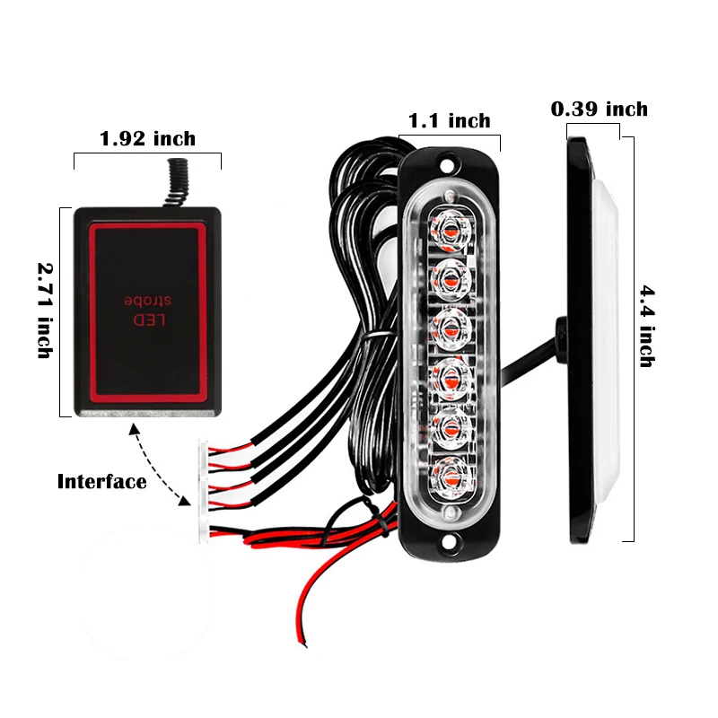 24 LED Strobe Light Car Emergency Flashing Signal Light Remote Wireless Control Trailer Truck Fireman Police Warning Lamp 12V