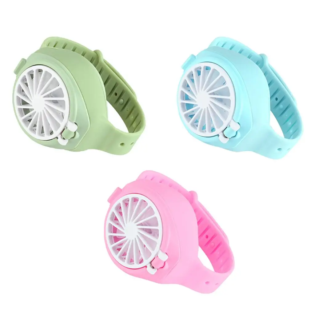 2 Pieces Kids Fan Watch Portable Silent Mini Summer Fan Toys USB Charge