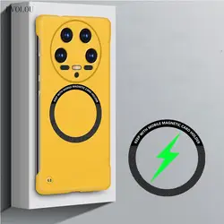 For Xiaomi 14 Ultra Case For Magsafe Magnetic Frameless Hard PC Phone Case For Xiaomi Mi 14ultra 14 Pro Wireless Charging Shell