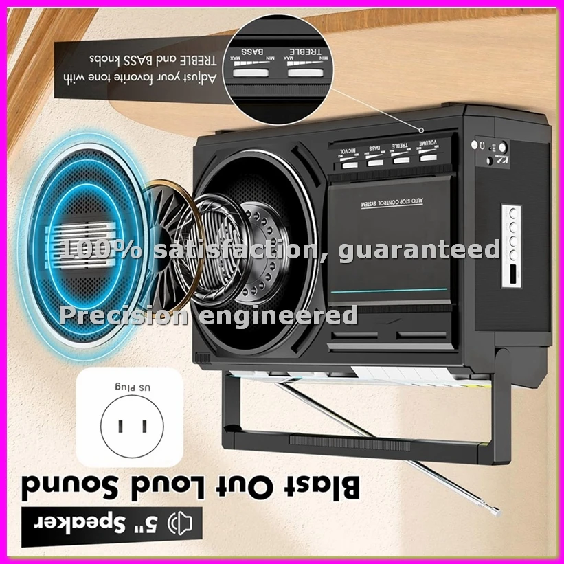 

Retro Cassette Player Recorder Bluetooth Radio FM/AM/SW Tape/USB Converter Built-in MIC for Voice Recording (US)-ABFT