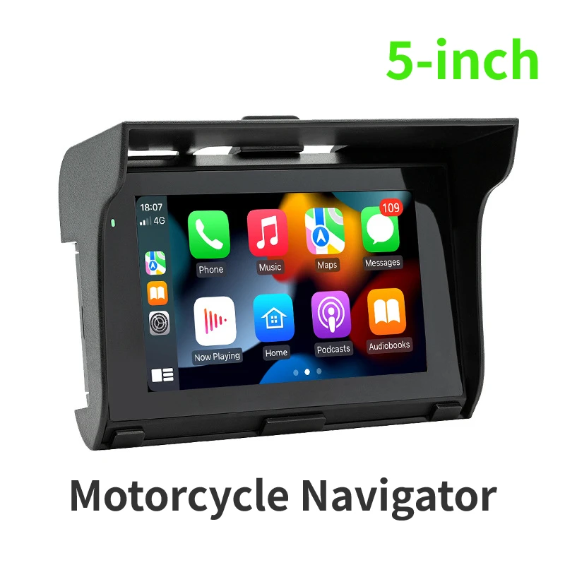 

5 Inch Portable Motorcycle Navigator MP5 Player Wireless Carplay Android Car Motorcycle Radio IP65 Waterproof Portable Multimedi