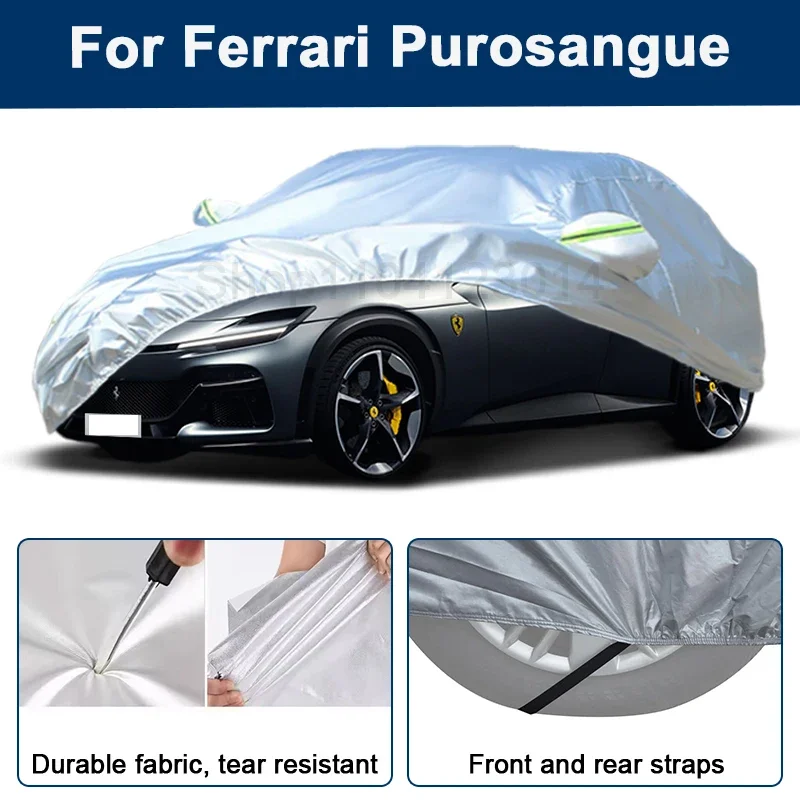 

Outdoor Full Car Cover For Ferrari Purosangue with Reflective Strips Waterproof Snowproof Dustproof UV Protection Auto Accessory