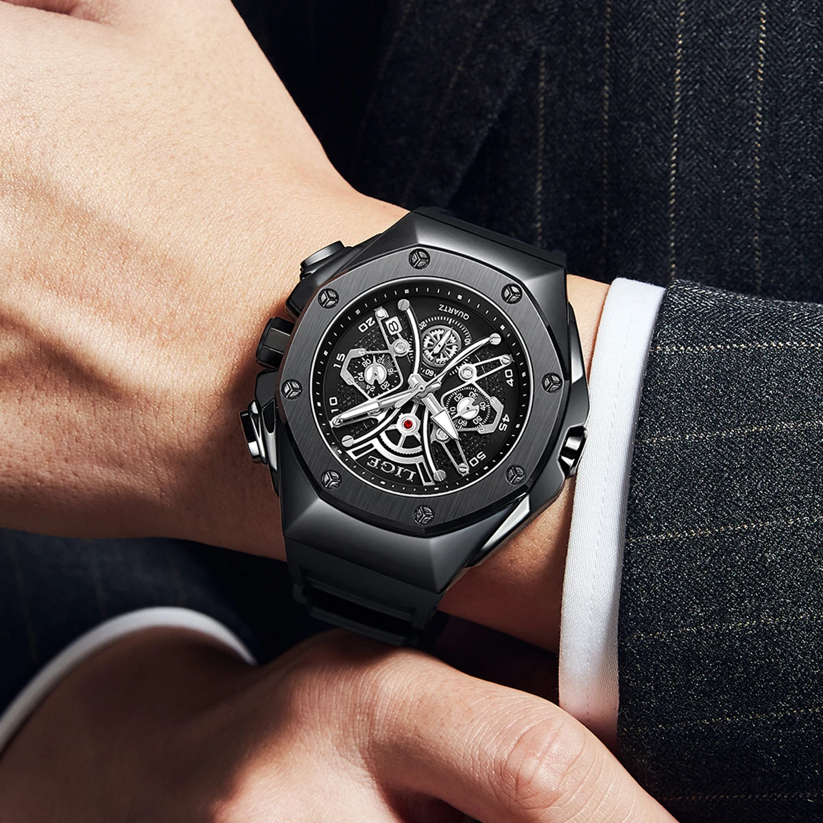 LIGE Neue Hohe Qualität Männer Uhr Luxus Mann Quarz Armbanduhr Wasserdicht Leucht Datum Edelstahl herren Uhren Casual Uhr