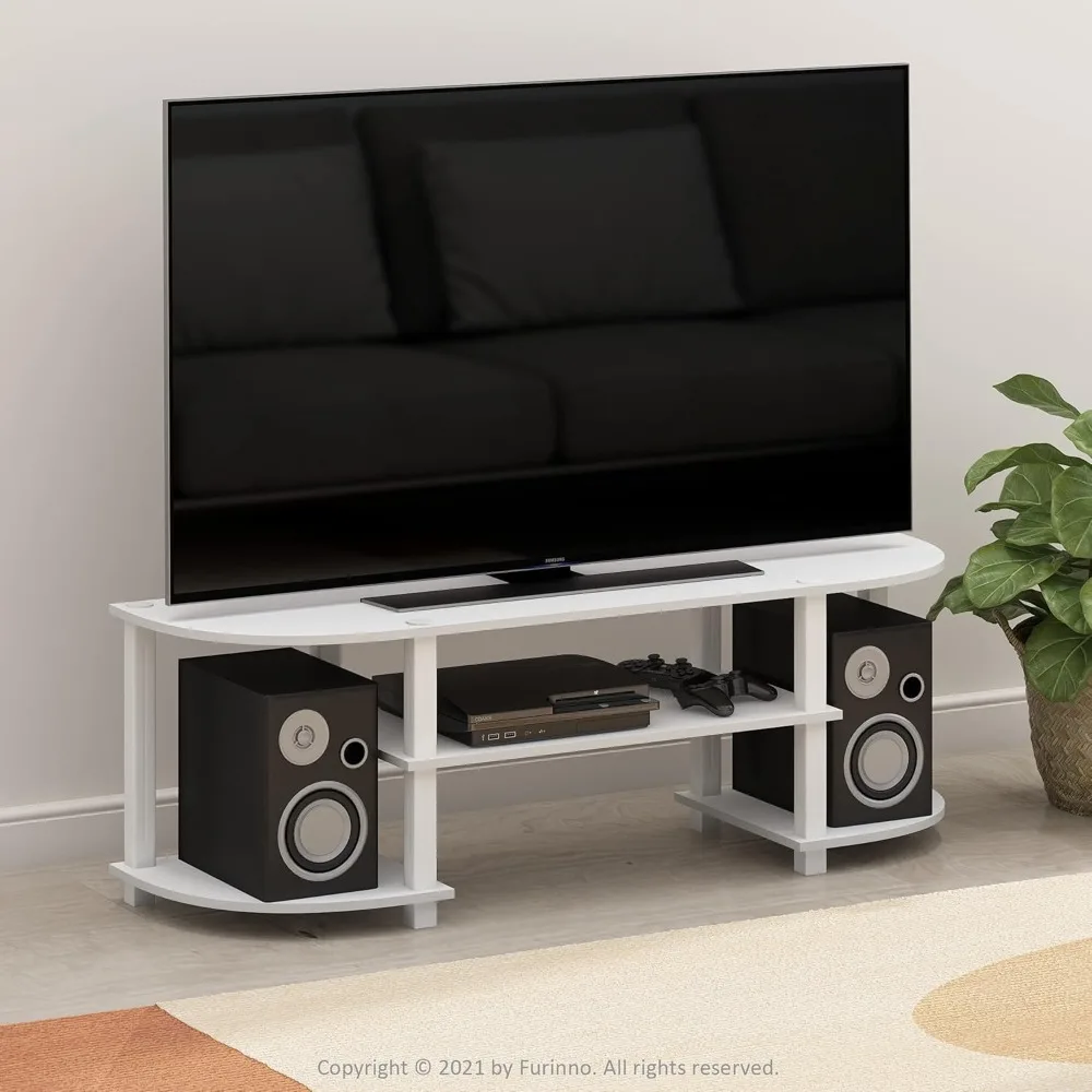 Turn-S-Tube Wide TV Entertainment Center, White mueble para tv  tvs stand living room furniture  floating tvs stand