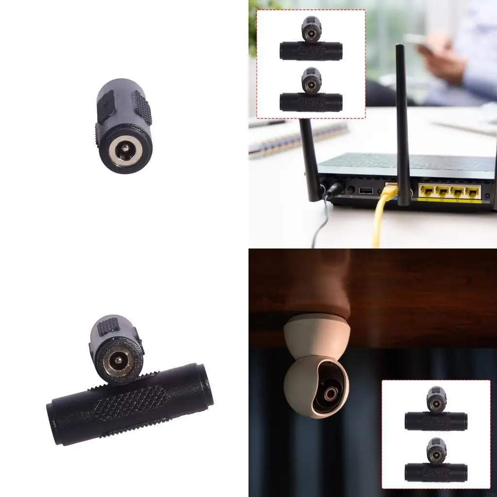 J78A Female to Female Adapter DC4.0x1.7 mm, 2 Pack for CCTV Camera Cable Extension, Speaker Power Repair and Light Wiring with