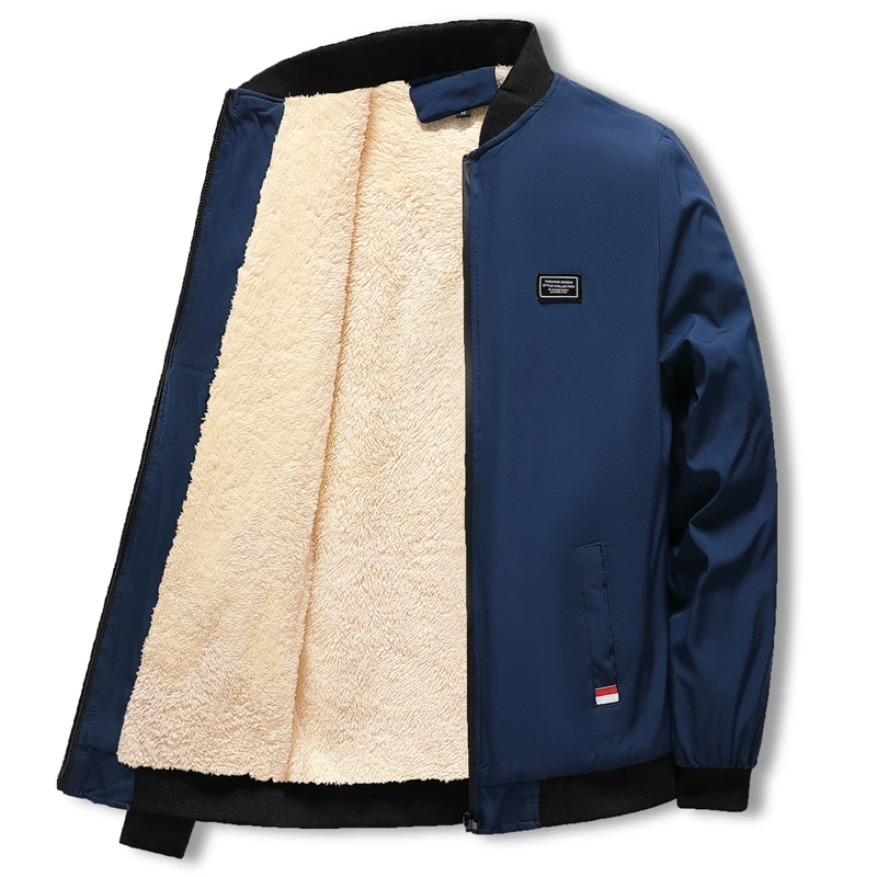2026 Fashionable Men's Fleece Jacket Baseball Jacket Round Neck Breathable Fitted Cut Available in Multiple Colors Mens Clothing
