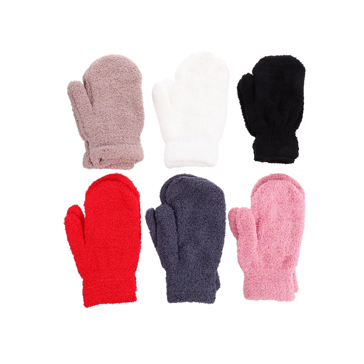 Warm Thermal Gloves For Women Men Half Fleece Full Finger Mittens Winter Protection Anti-Slip Comfortable Lightweight