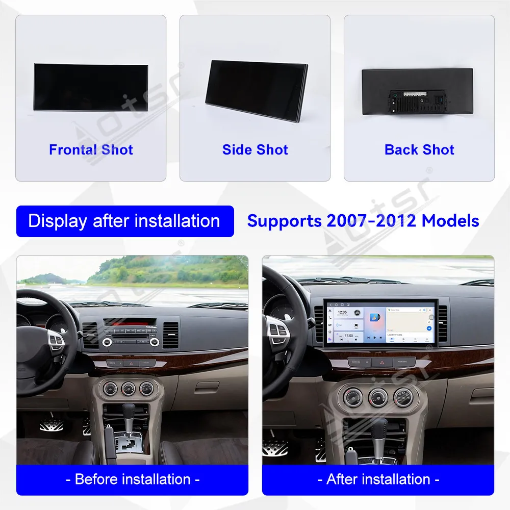 For Mitsubishi Lancer Fortis 2007-2012 15.8 Inch In-Dash Touchscreen Car Radio GPS Nav Carplay Android Auto Plug & Play Upgrade