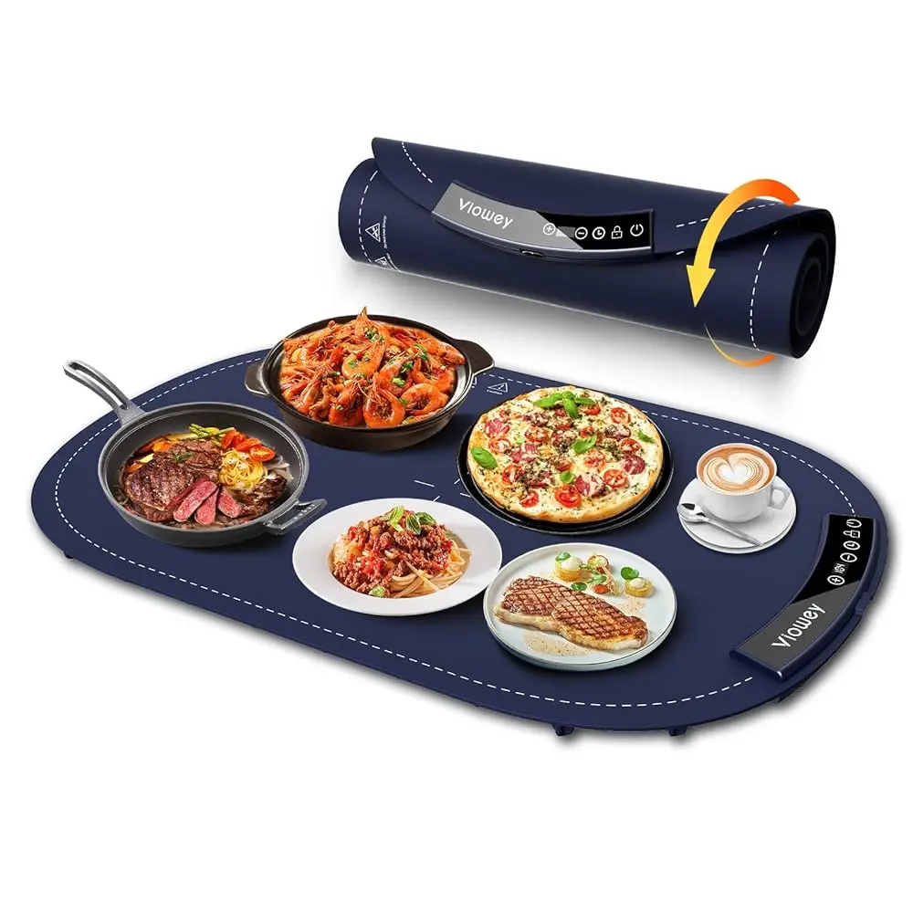 

Warming Mat For Food，Food Warming Mat, Electric Warming Tray With 7 Temperatures Setings And 4 Hours Timer，Heating Fastly In