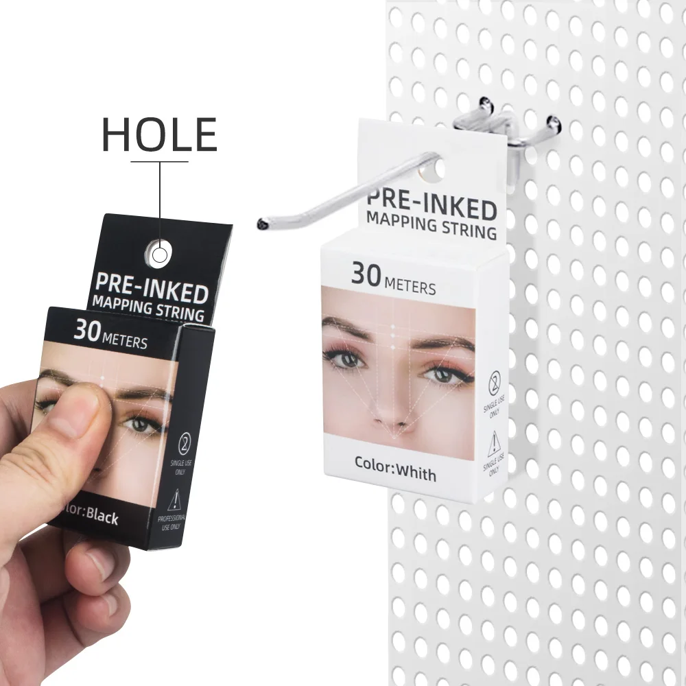 30m Black/White Microblading Mapping String Pre-Inked Eyebrow Marker Thread Tattoo Brows Point Pre Inked PMU Mapping String